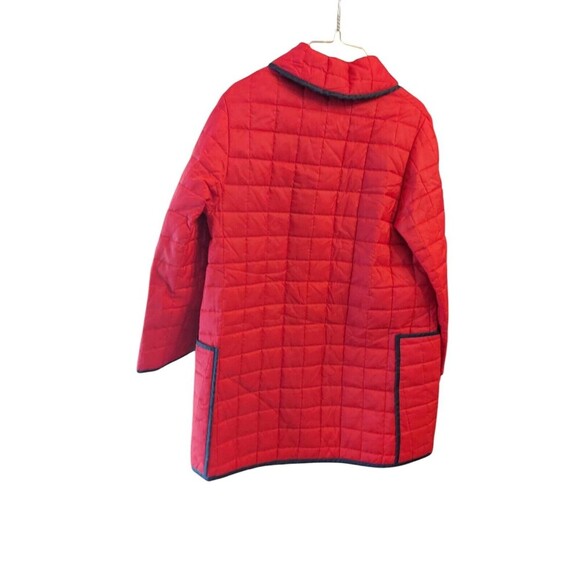 Vintage White Bear of St Paul Red Navy 1970's Quilted Button Puffer Coat Small - Picture 7 of 10